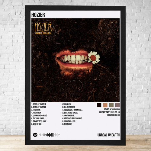 Cuadro Hozier Unreal Unearth 30x40 Con Vidrio Y Marco C586 Negro Clasico