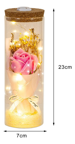 Flor Preservada Iluminada Romântica, Presente De Estilo D