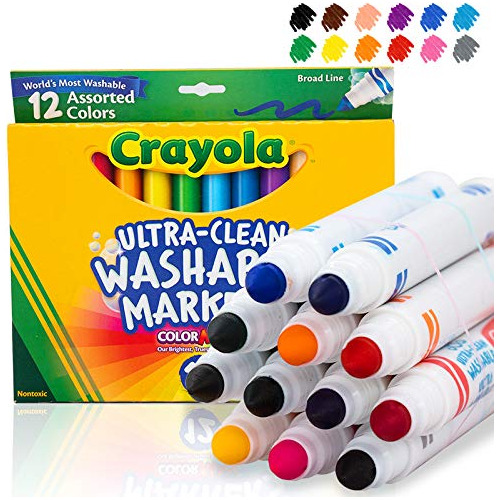 Crayola 12 Ct Marcadores Lavables Ultra Limpios