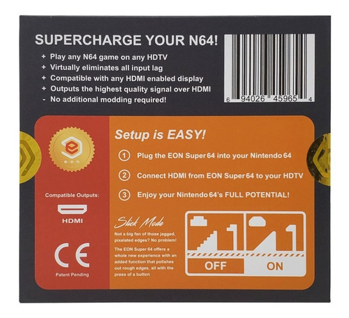 Eon Super 64 Plug-and-play Adaptador Hdmi Nintendo 64 Ntsc