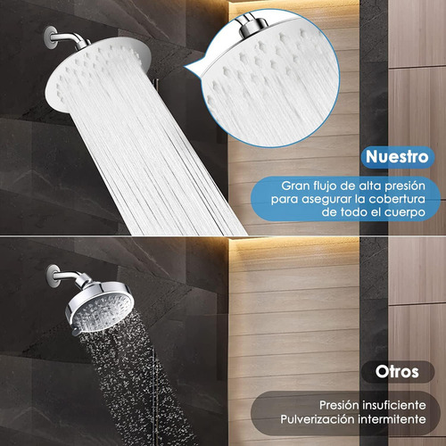 Regadera Ducha 6'' Acero Inoxidable Ahorro De Agua