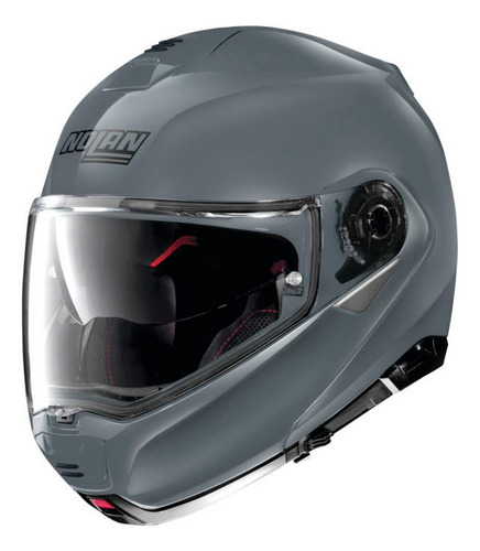 Nolan N100-5 Casco Modular Solido Para Motocicleta, Gris Piz