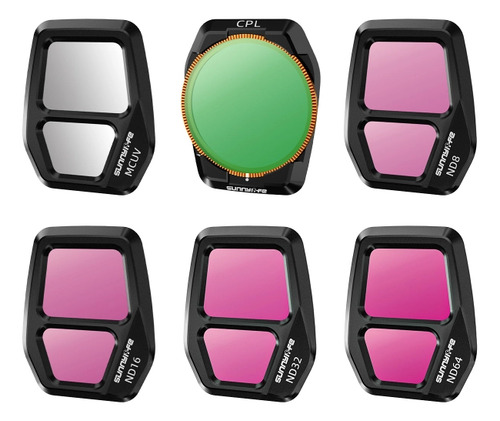 6 Filtros Uv Polarizador Nd8 Nd16 Nd32 Nd64 Dron Dji Air 3s