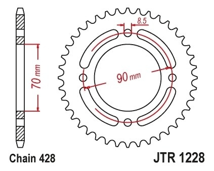 Imagen 3 de 6 de Transmision Completa Jt Honda Biz 125 34-14 Beitia Motos