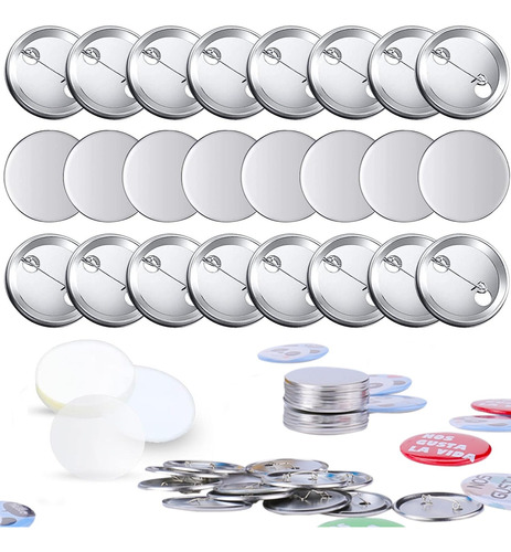 Pack De 100 Chapitas Alfiler Metalicas Base + Película 58mm