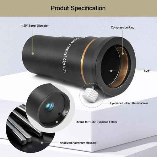 Telescopio Barlow Lens 5x Lente Multicapa Para Astronomía Color