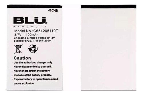 Batería Blu Dash 2.8 (130a) C654205110t (3.7v-1100mah) 4.07w