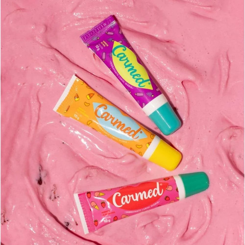 Kit Carmed Sorvete Hidratante Labial 3 Sabores Refrescantes