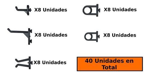 Porta Herramientas Tablero Facil 40 Soportes 60 X 50 Woplas