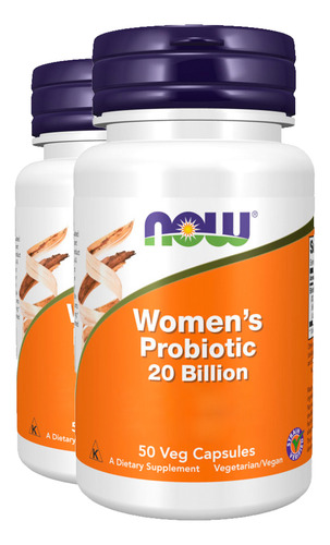 Probiótico 20bi Mulheres Now Foods 50 Caps 2un Sabor Sem sabor