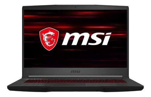 Notebook gamer  MSI Thin GF65 aluminium black 15.6", Intel Core i7 10750H  8GB de RAM 512GB SSD, NVIDIA GeForce GTX 1660 Ti 120 Hz 1920x1080px Windows 10 Home