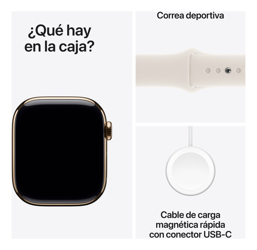 Apple Watch S10 Gps Cell 42mm Titan Oro-blanco S/m Oro Correa Deportiva Blanco Estelar Titanio, Oro