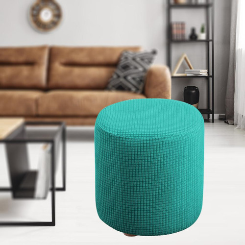5 Funda Otomana Redonda Verde Oscuro