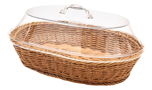 Cesta De Pão De Imitação De Vime Para Servir Comida 25cmx35c