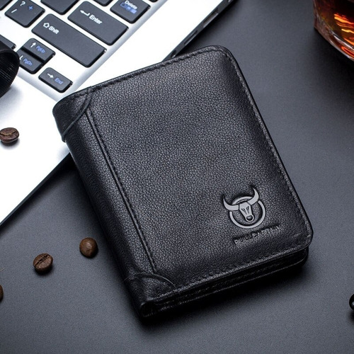 Imagen 5 de 8 de Cartera De Piel Genuina Hombre Original Larga Billetera Rfdi
