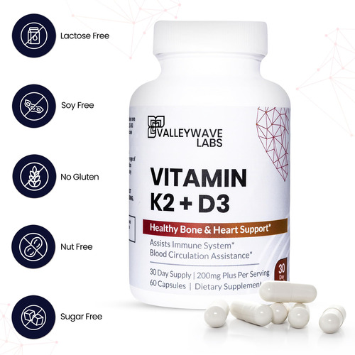 Valleywave Labs Vitamina D3 K2 5000 Iu 60 Cápsulas