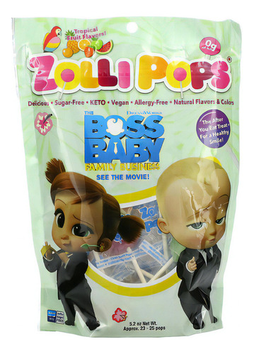 Zollipops, The Clean Teeth Pops, 23-25 Paletas de frutas tropicales