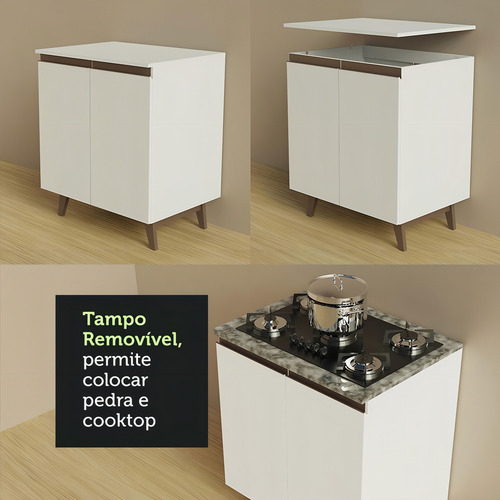 Cozinha Completa Canto Madesa Reims 462001 Armário - Branco