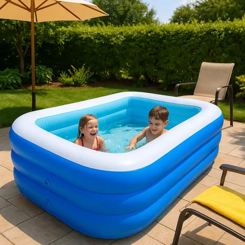Piscina Infantil Retangular Inflável De Plástico Resistente