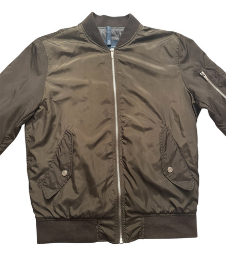 Campera Bomber Zara Hombre Verde (Usado)