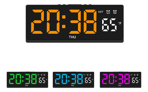 Reloj De Pared Despertador Digital Led Con Termómetro Dohadnb General Naranja