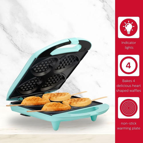 Holstein® Máquina Hacer 4 Waffles Corazón Antiadherente