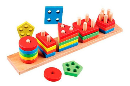 Juego Didáctico Apila Y Aprende Figuras De Colores Wj013