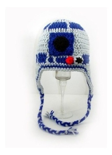 Imagem 2 de 2 de Touca R2d2 Star Wars Em Crochê - Gorro Cosplay Capacete