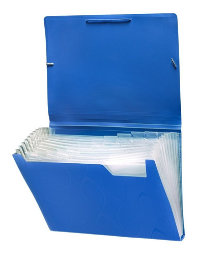 Clasificador Colores 12 Divisiones Oficio Pvc C/elást. Azul