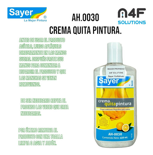 Sayer Crema Exfoliante Limpiadora Para Manos (450 Ml)