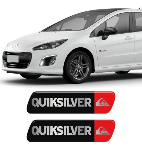 Par Adesivo Emblema Coluna Quiksilver Linha Peugeot Resinado