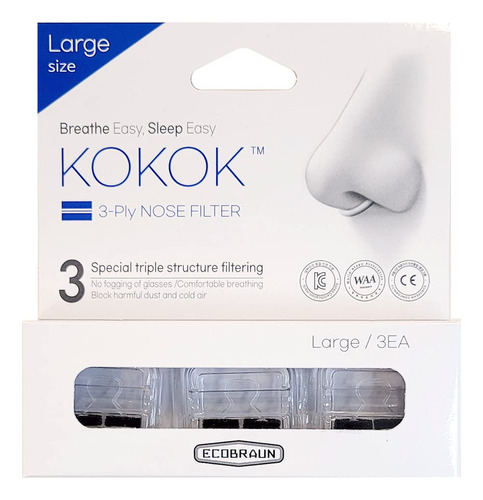 Kokok Filtro Nasal De 3 Capas Reutilizable Transpirable Tapo