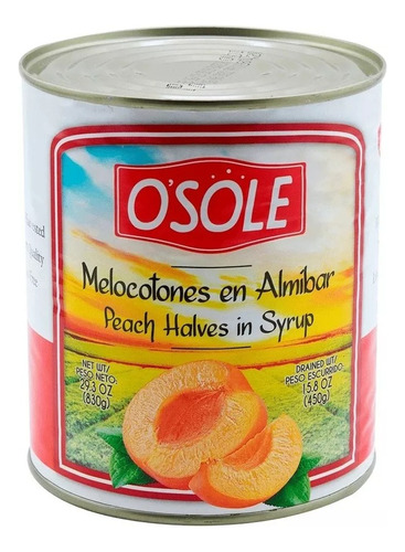 Lata Melocotones Almibar Osole 830gr 0627 Ml.