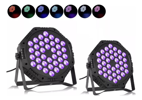 Cañón Led Ultravioleta Luces Multicolor Rgb Luces 36led 2en1