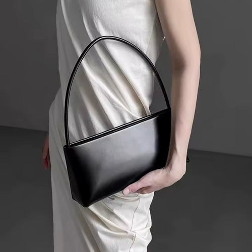 Cartera Baguette Blanca Minimalista Moda Femenina Urbana Negro Lisa
