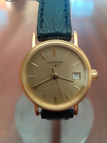 Reloj De Mujer De Vestir Longines - Présence Negro Dorado Champagne (Usado)