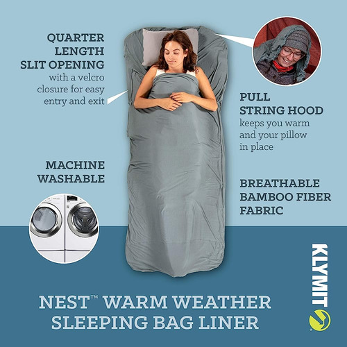 Klymit Nest Sleeping Bag Liner, Warm Weather Sleeping Bag In