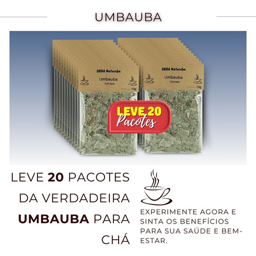 20 Pacotes Chá De Umbaúba-autêntico Embauba Natural P Chá