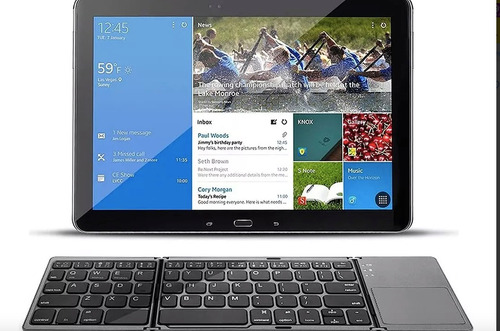 Teclado Plegable Touchpad Inalambrico Bluetooth Portatil Plateado Inglés Internacional