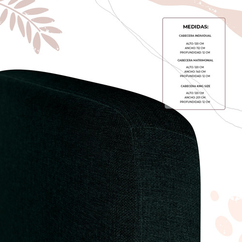 Cabecera Matrimonial Hawai Moderna Estilo Minimalista, Atlas Color Gris oscuro