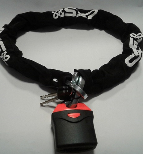 Tranca Sxp Moto Candado Doble Traba+cadena Acero 10mm X 1mt