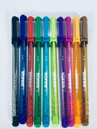 3 Cajas De Bolígrafos Fancy Kores De Colores K-pen 10 Unid 
