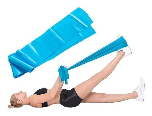 Faixa Elástica Flexível Pilates Yoga Ortopedia Físico Azul