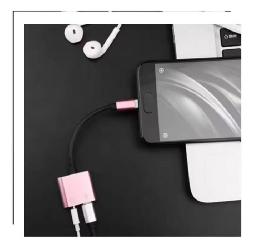 Adaptador Tipo C Para P2 Fone Com Entrada Para Carregamento