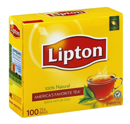 Té Negro Lipton Black Tea Caja De 100 Bolsitas