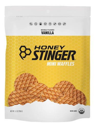 Honey Stinger Mini Waffles Energéticos 150gr 6 Servs Mf Sabor Vainilla