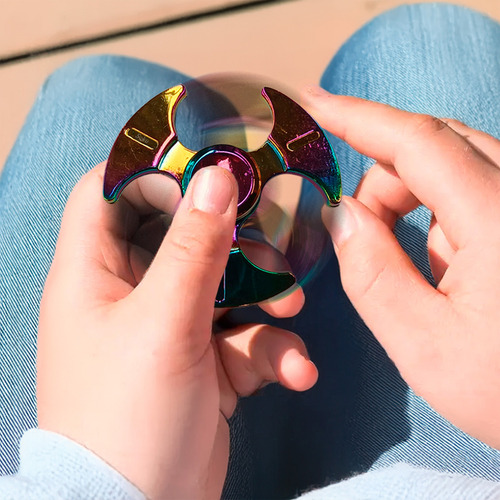 Fidget Spinner Estrella Tornasol Metal 100% Calidad Grande Color 3