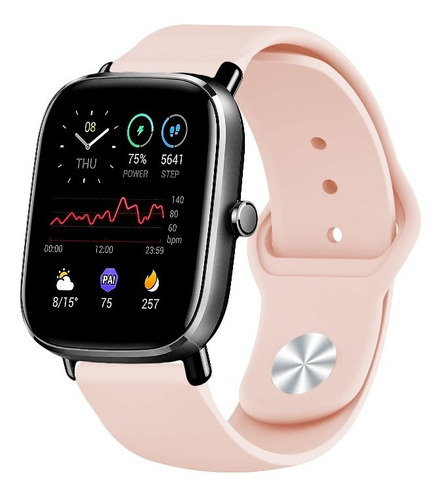 Correa Deportiva Lisa Premium Para Amazfit Gts 2 Mini Rosa Claro Sm