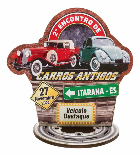 70troféus Lembrança Para Evento Carros Antigos Convenções