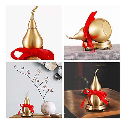 Pakundas Feng Shui Wu Lou Calabaza Dorada De Latón Con Sopor